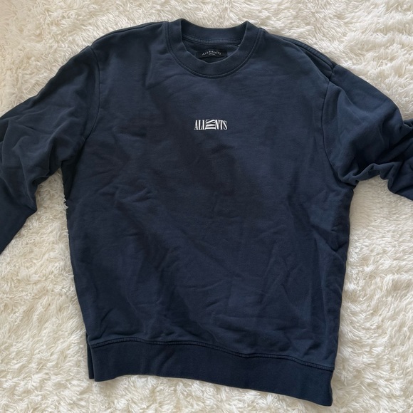 Allsaints Men's Navy Blue Crewneck